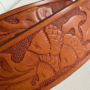 Vintage Hand Tooled Leather Belt